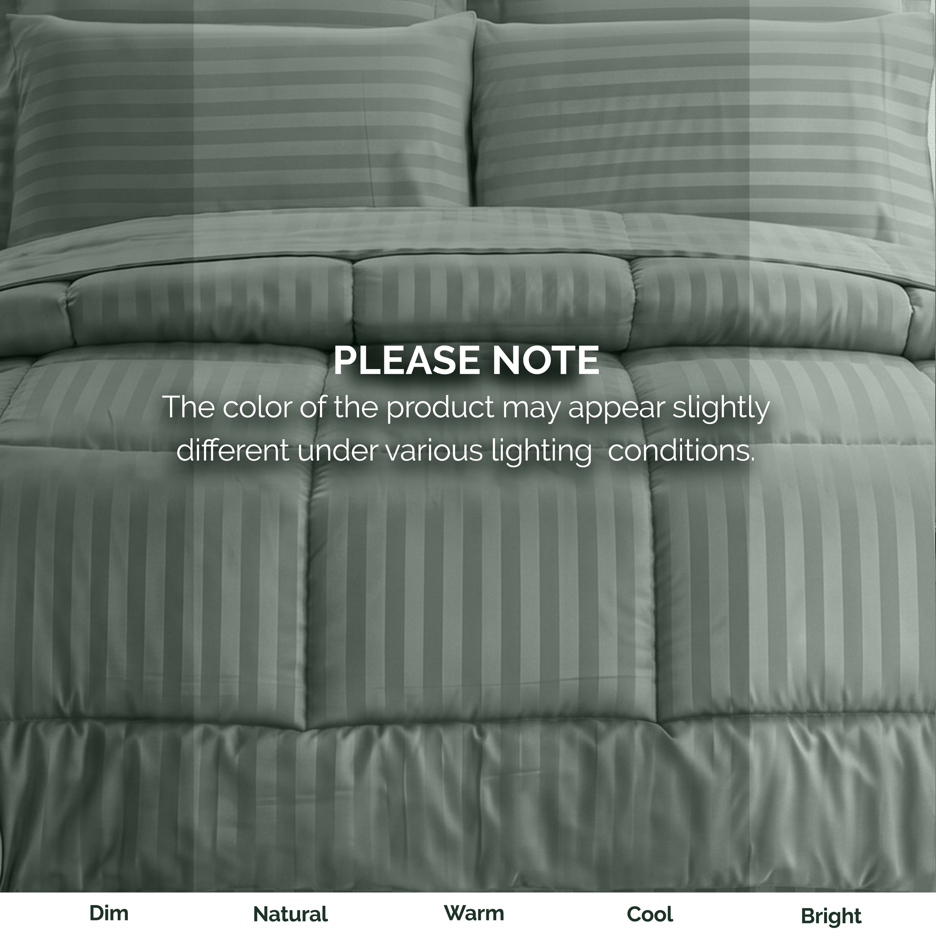 8-Piece Dobby Stripe Comforter Set - Includes 4-Piece Sheet Set with Double Sided Storage Pockets
