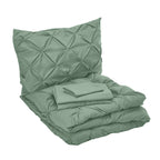 8-Piece Pintuck Pinch Pleated Comforter Set - Includes 4-Piece Sheet Set with Double Sided Storage Pockets