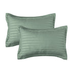 8-Piece Dobby Stripe Comforter Set - Includes 4-Piece Sheet Set with Double Sided Storage Pockets