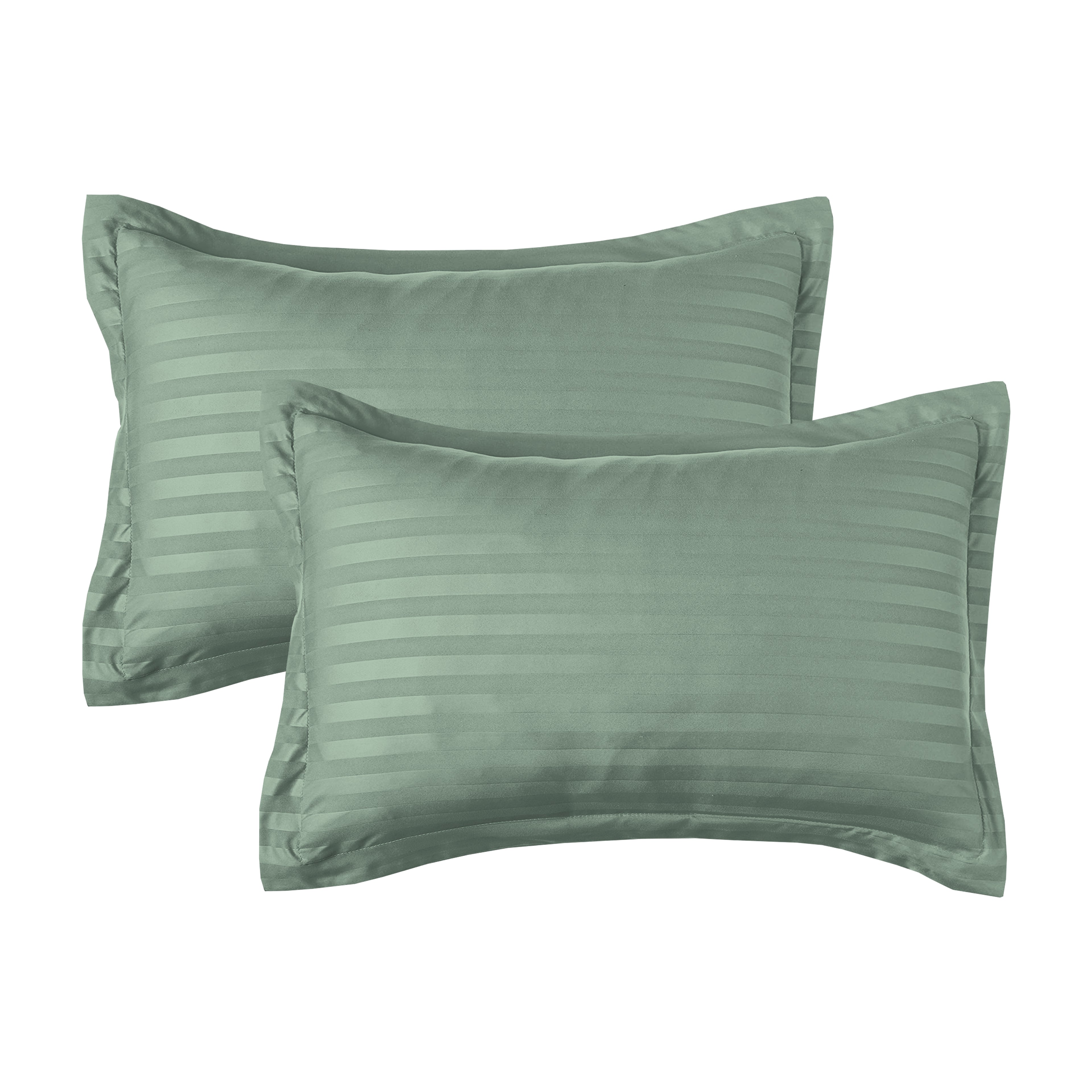 8-Piece Dobby Stripe Comforter Set - Includes 4-Piece Sheet Set with Double Sided Storage Pockets