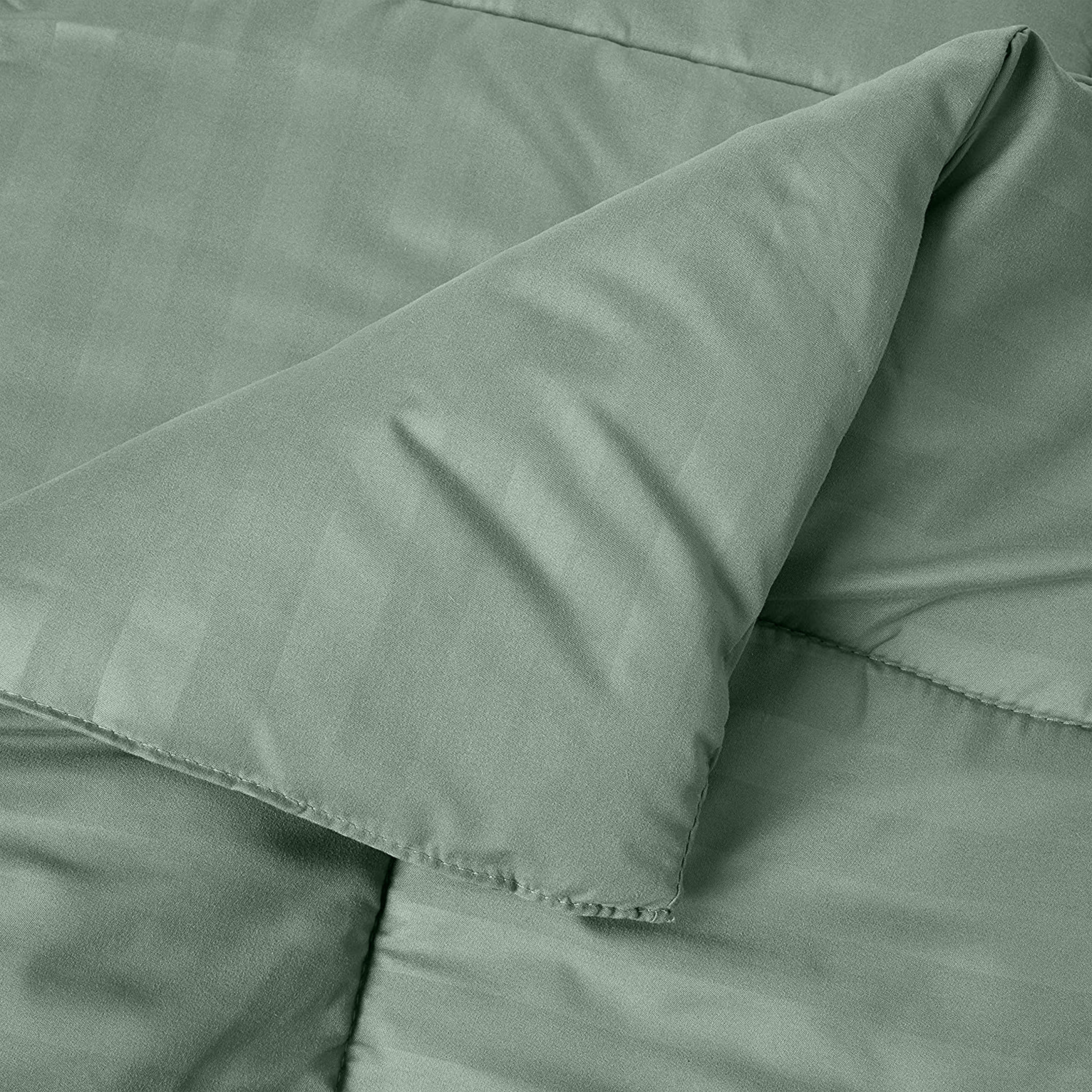 8-Piece Dobby Stripe Comforter Set - Includes 4-Piece Sheet Set with Double Sided Storage Pockets