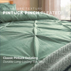 8-Piece Pintuck Pinch Pleated Comforter Set - Includes 4-Piece Sheet Set with Double Sided Storage Pockets