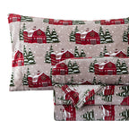 4-Piece Holiday Christmas Velvet Plush Flannel Sheet Set