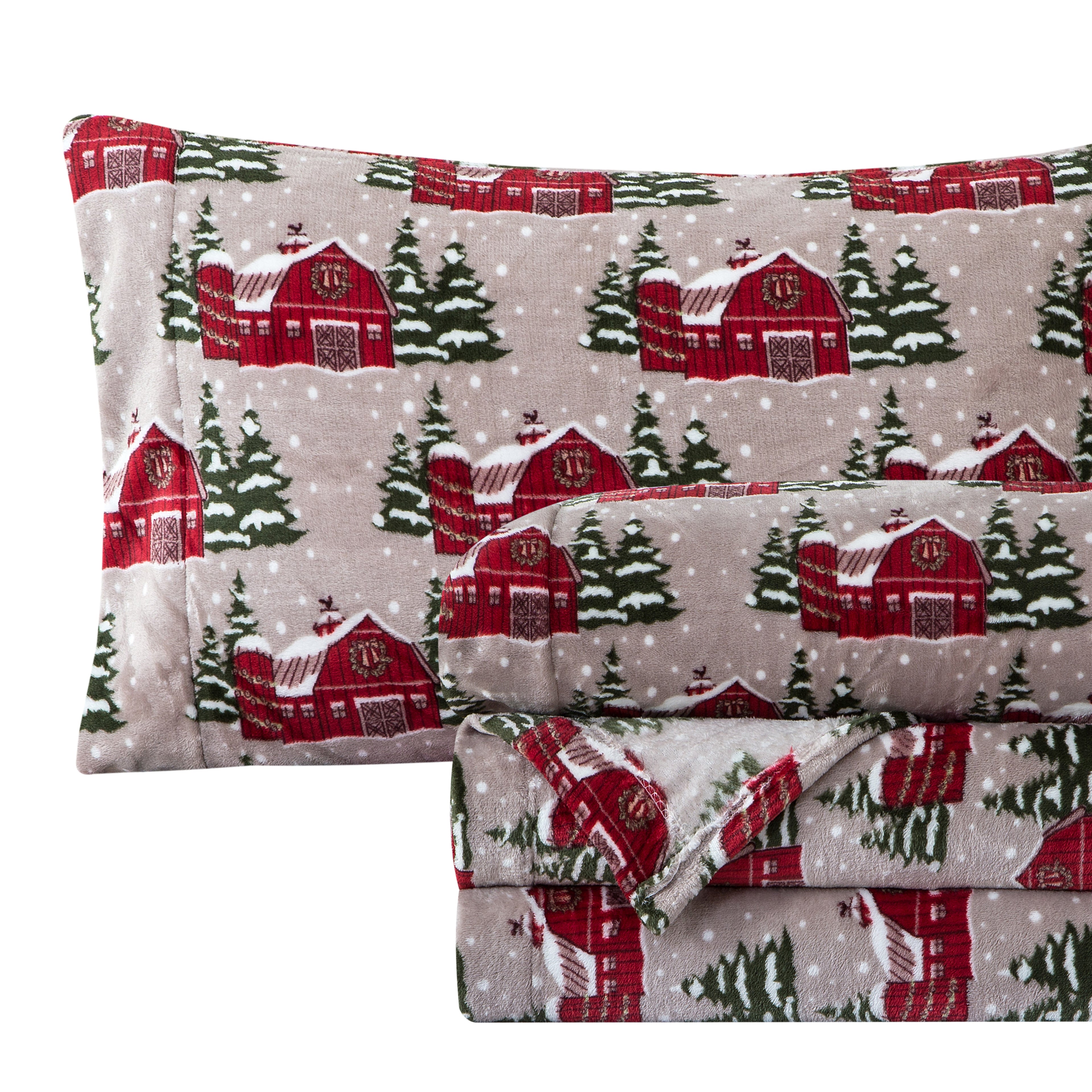 4-Piece Holiday Christmas Velvet Plush Flannel Sheet Set