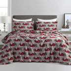 4-Piece Holiday Christmas Velvet Plush Flannel Sheet Set