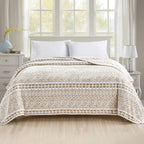 Printed Bed or Oversized Couch Blanket - Lightweight for All Season Warmth