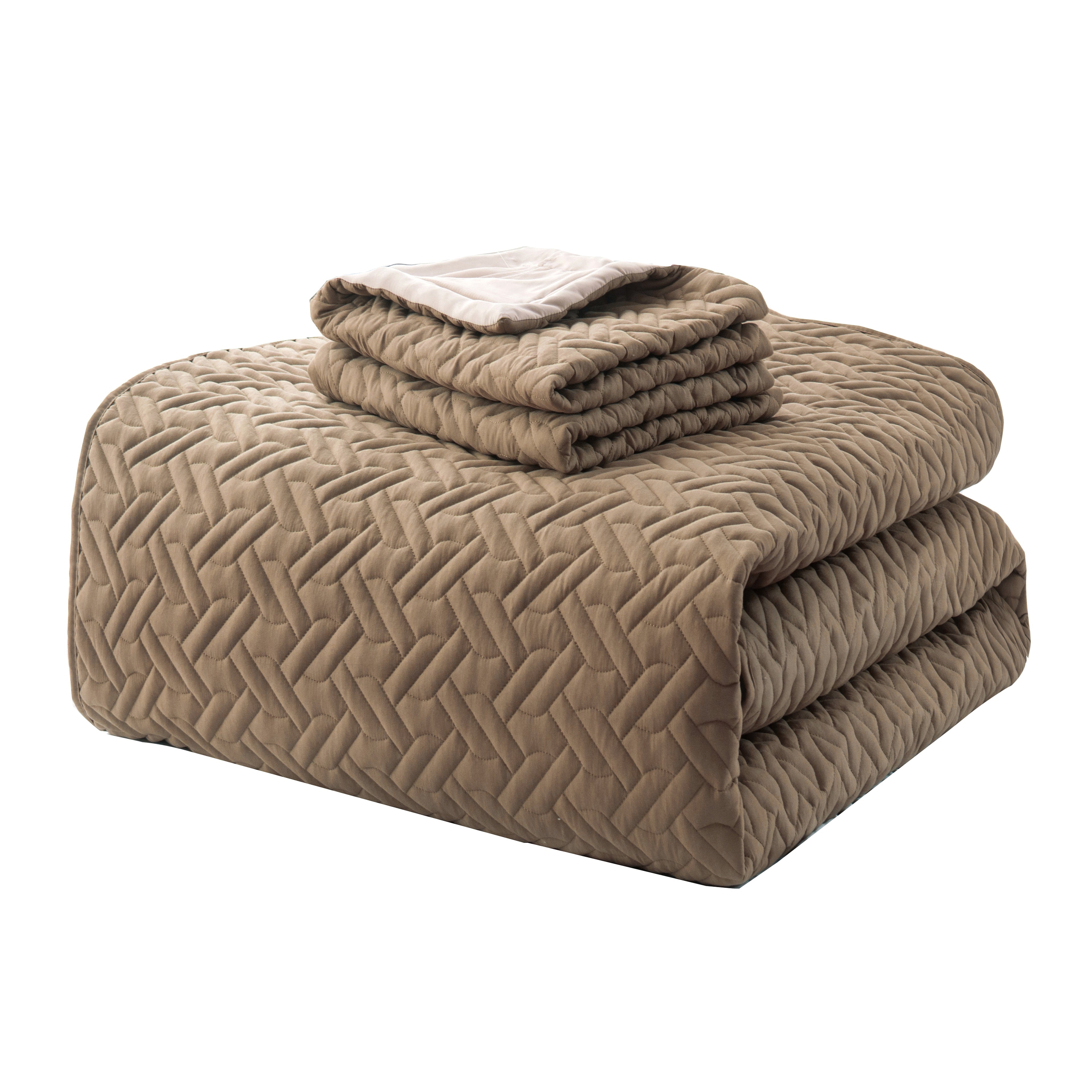 3-Piece Majestic Quilted Reversible Bedspread Coverlet Set