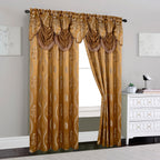 Set of 2 Aurora Curtain Panels- Attached Valance - Rod Pocket- 54" W x 84" L