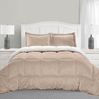 3-Piece Micro-Suede Reversible Sherpa - Solid Color Design Comforter Set