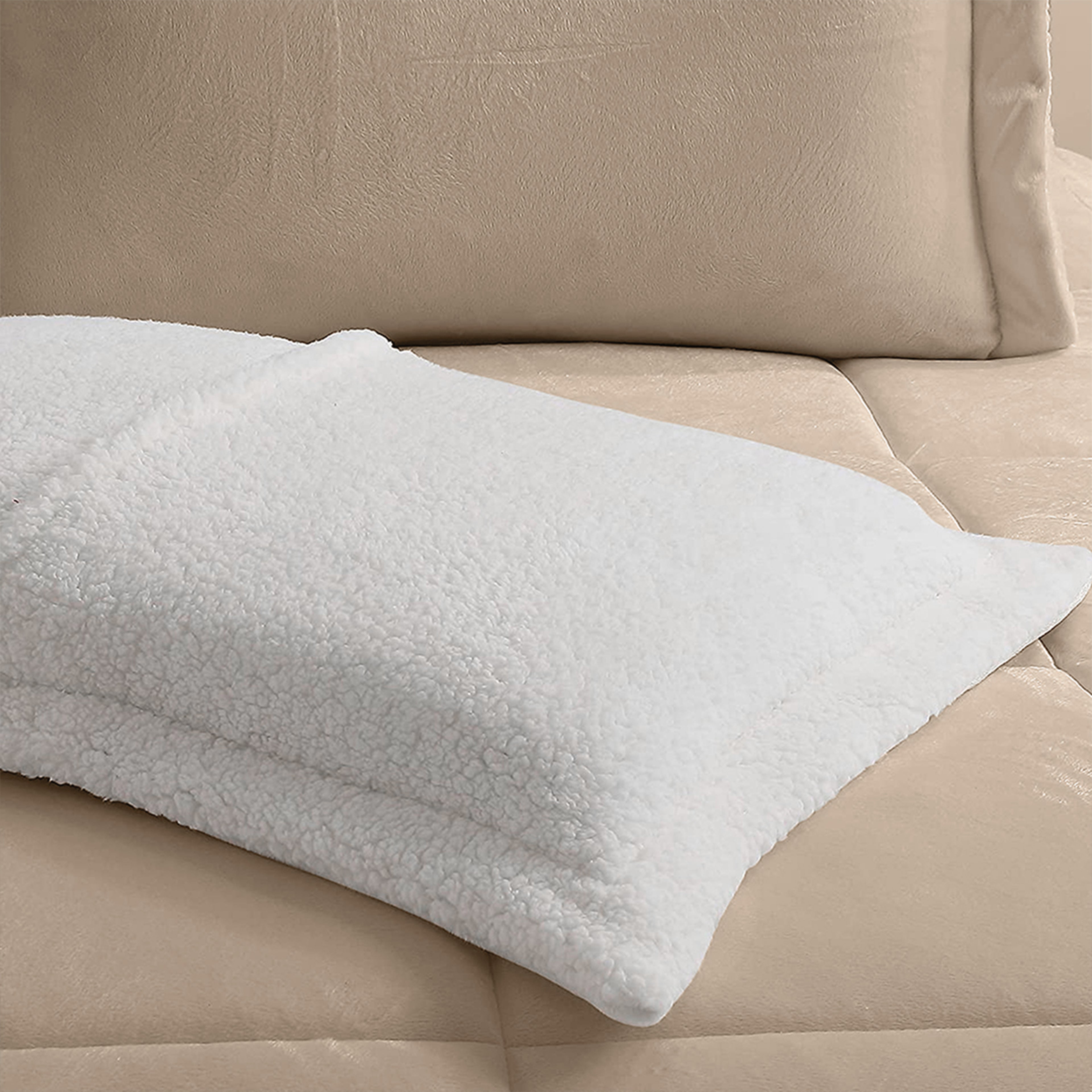 3-Piece Micro-Suede Reversible Sherpa - Solid Color Design Comforter Set