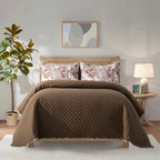 3-Piece Paisley Quilted Reversible Bedspread Coverlet Set