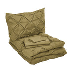 8-Piece Pintuck Pinch Pleated Comforter Set - Includes 4-Piece Sheet Set with Double Sided Storage Pockets