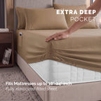 Extra deep 18-24 Inch Pocket 3 Line Embroidery, 6-Piece Sheet Set, Moody Shades