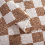 50" x 70"  Ultra Soft Checkered Knitted Throw Blanket