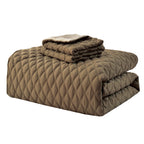 3-Piece Diamond Quilted Reversible Bedspread Coverlet Set