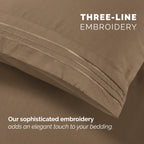 Extra deep 18-24 Inch Pocket 3 Line Embroidery, 6-Piece Sheet Set, Moody Shades