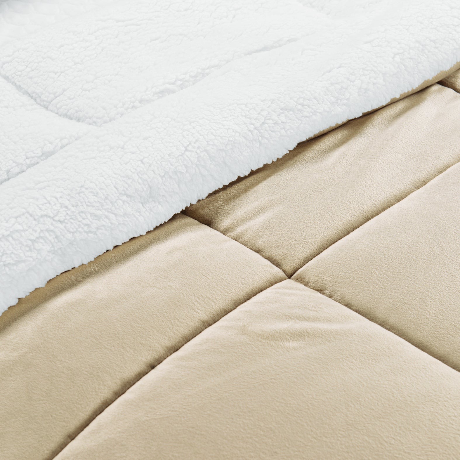 3-Piece Stripe Micro-Suede Reversible Sherpa - Comforter Set