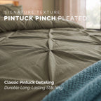 8-Piece Pintuck Pinch Pleated Comforter Set - Includes 4-Piece Sheet Set with Double Sided Storage Pockets