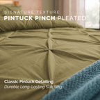 8-Piece Pintuck Pinch Pleated Comforter Set - Includes 4-Piece Sheet Set with Double Sided Storage Pockets