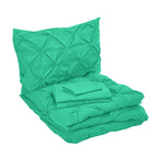 8-Piece Pintuck Pinch Pleated Comforter Set - Includes 4-Piece Sheet Set with Double Sided Storage Pockets