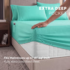Extra deep Pocket 3 Line Embroidery, 6-Piece Sheet Set