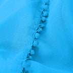 Set of 2 Pom Pom Tasseled Sheer Curtain - Rod Pocket