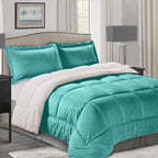 3-Piece Micro-Suede Reversible Sherpa - Solid Color Design Comforter Set