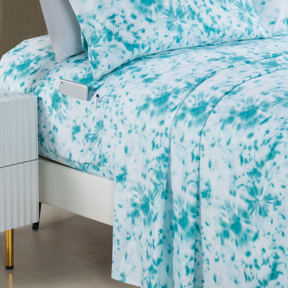 Elegant Comfort 6-Piece Colorful Tie Dye Pattern Sheet Set - Soft as a Hotel Premium Quality Bedding