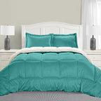 3-Piece Micro-Suede Reversible Sherpa - Solid Color Design Comforter Set