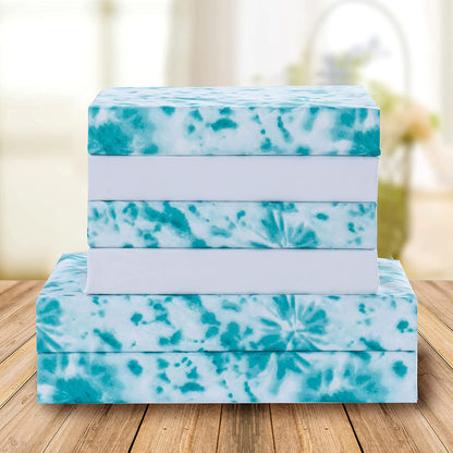 Elegant Comfort 6-Piece Colorful Tie Dye Pattern Sheet Set - Soft as a Hotel Premium Quality Bedding