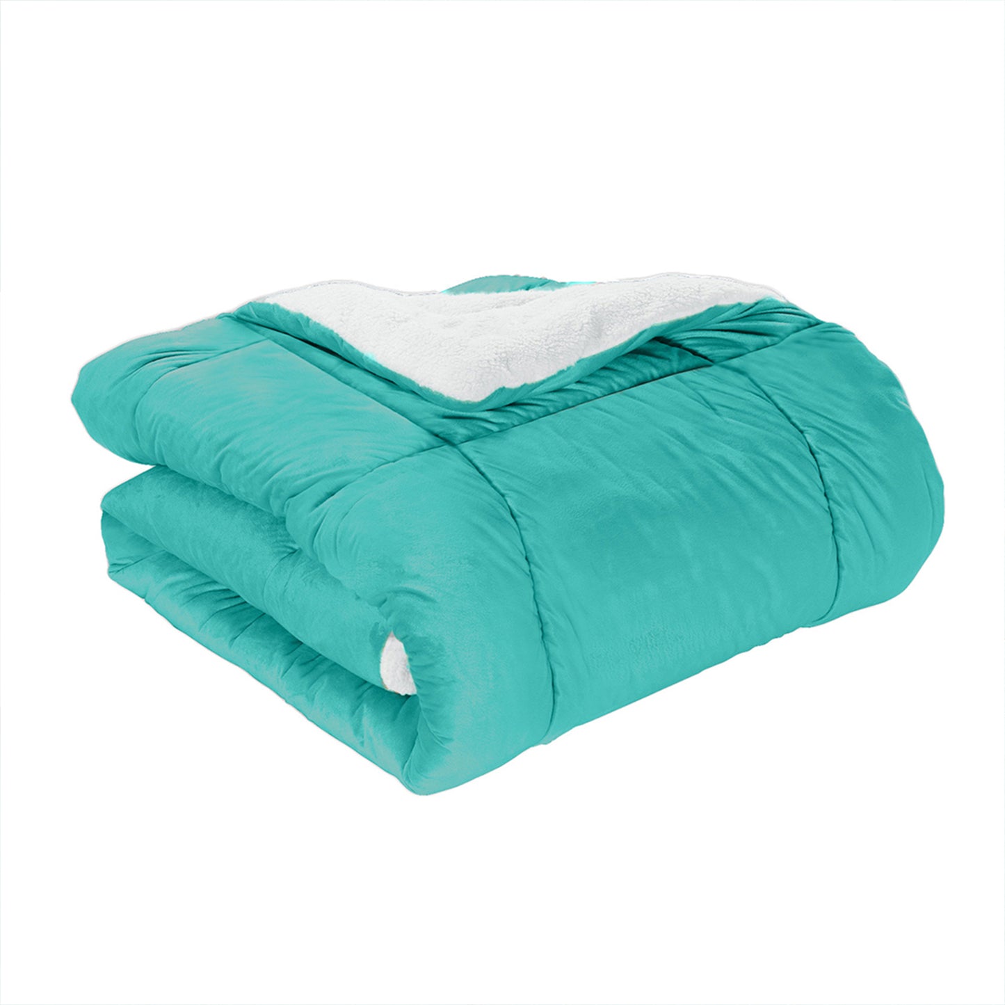 Elegant Comfort 3-Piece Micro-Suede Reversible Sherpa - Solid Color Design Comforter Set