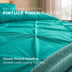 8-Piece Pintuck Pinch Pleated Comforter Set - Includes 4-Piece Sheet Set with Double Sided Storage Pockets