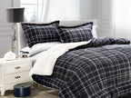 3-Piece Plaid Micro-Suede Reversible Sherpa - Comforter Set