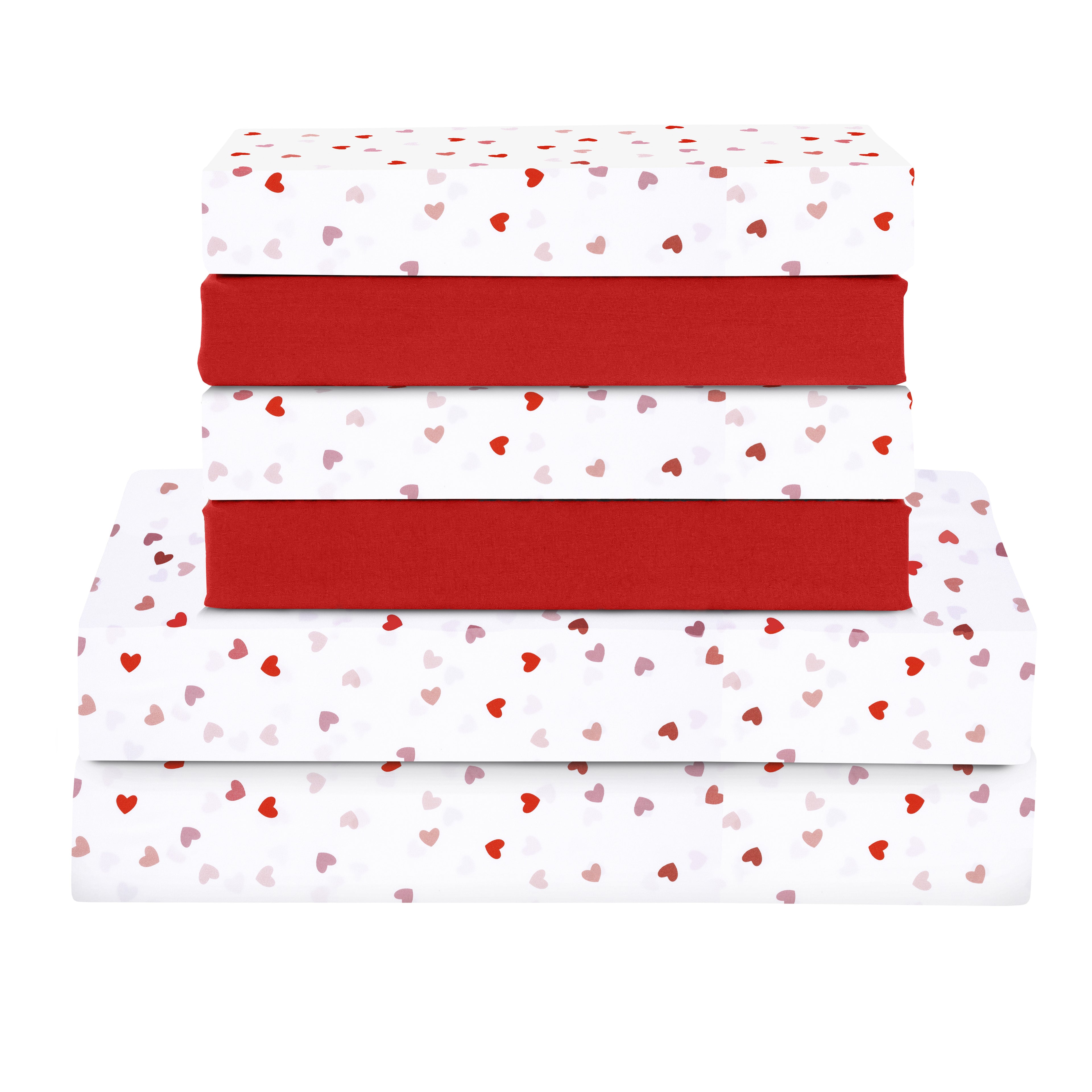 6-Piece Heart Pattern Valentina Sheet Set - Soft as a Hotel Premium Quality Bedding