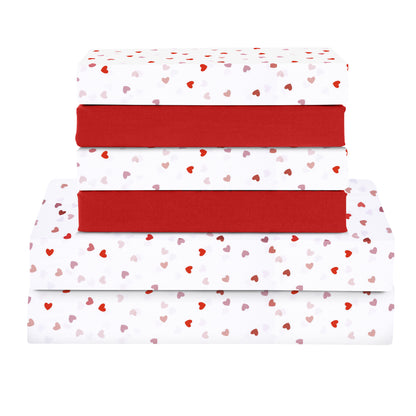 Elegant Comfort 6-Piece Heart Pattern Valentina Sheet Set - Soft as a Hotel Premium Quality Bedding