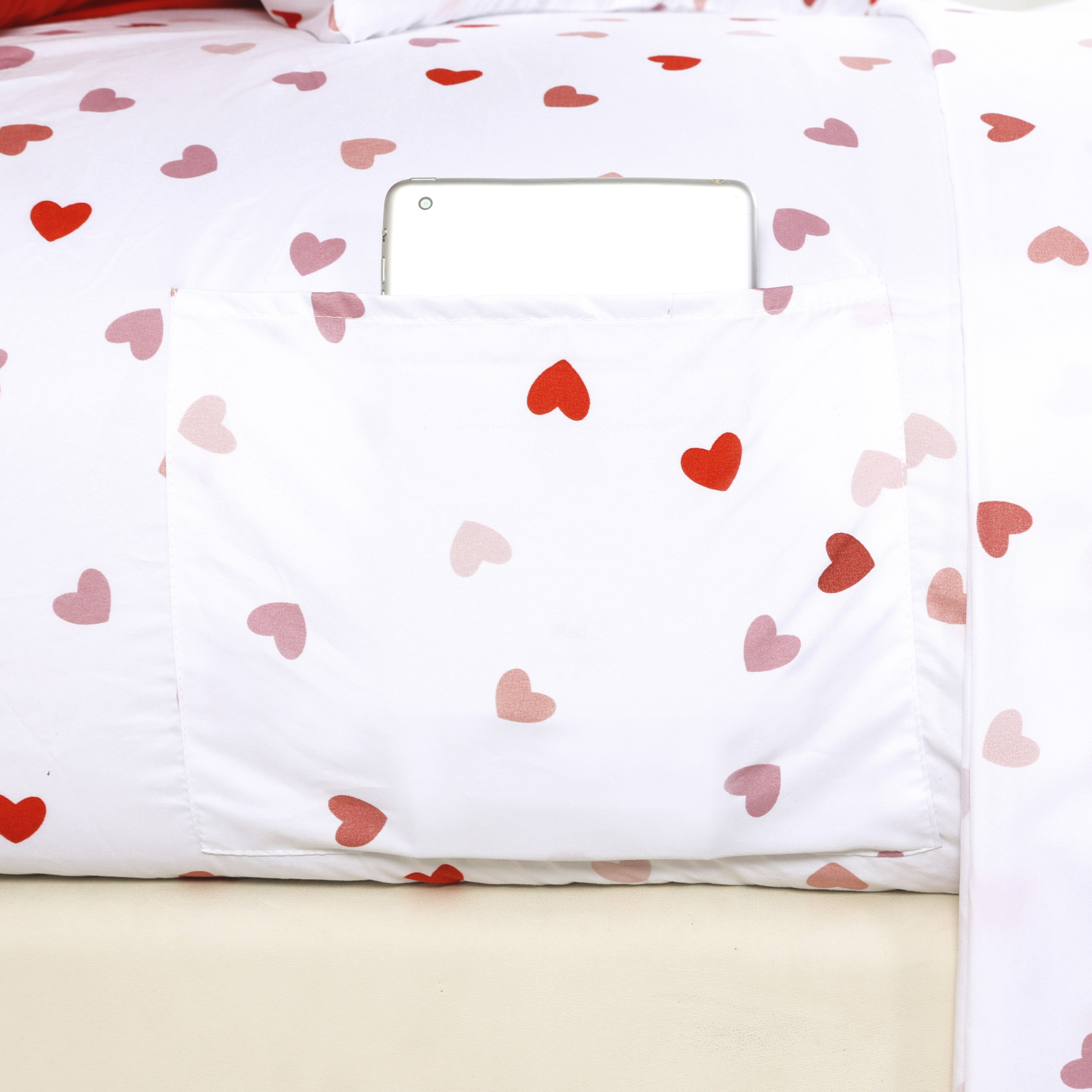 6-Piece Heart Pattern Valentina Sheet Set - Soft as a Hotel Premium Quality Bedding