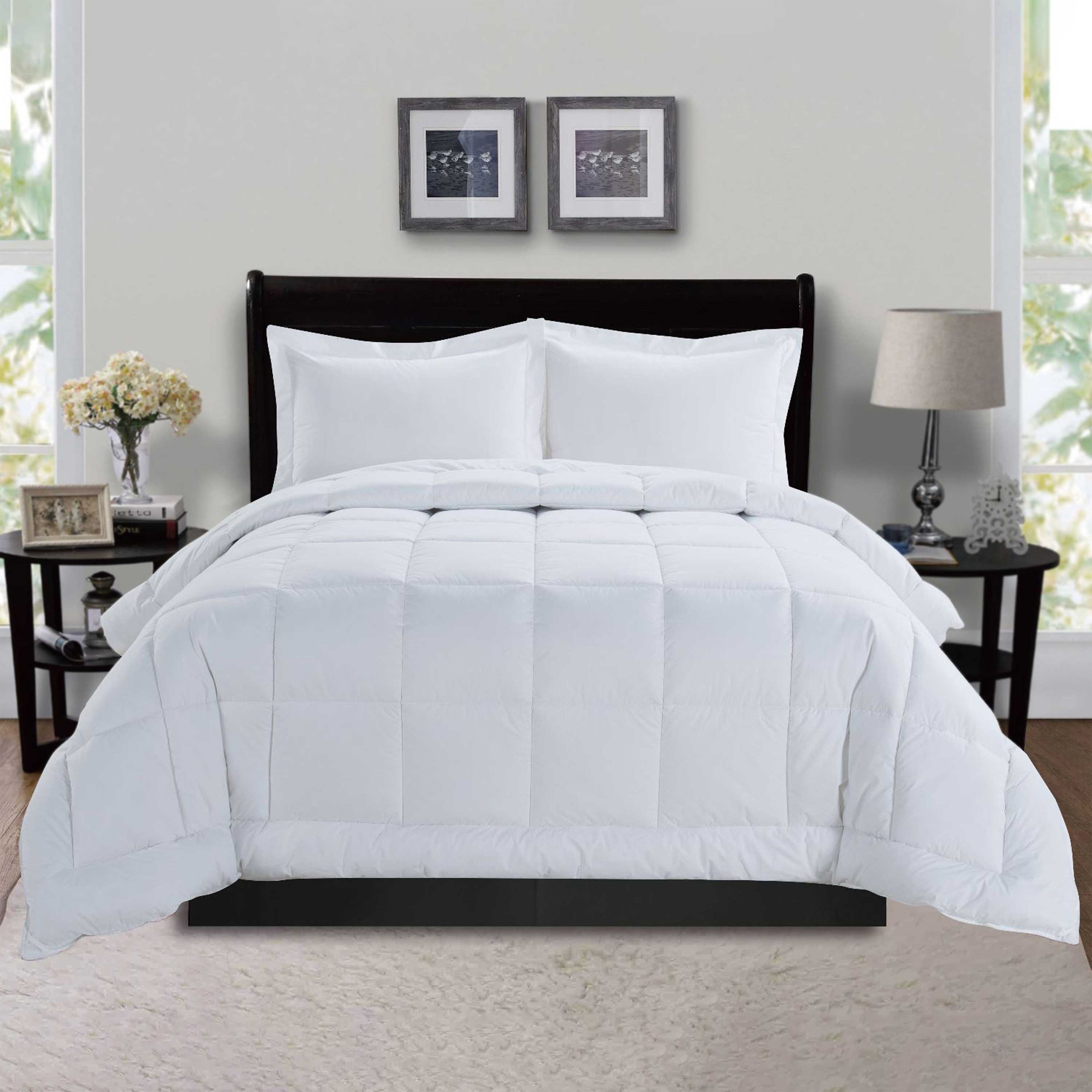 3-Piece Box Stitched Comforter & Shams - Duvet Insert with 4 Corner Tabs