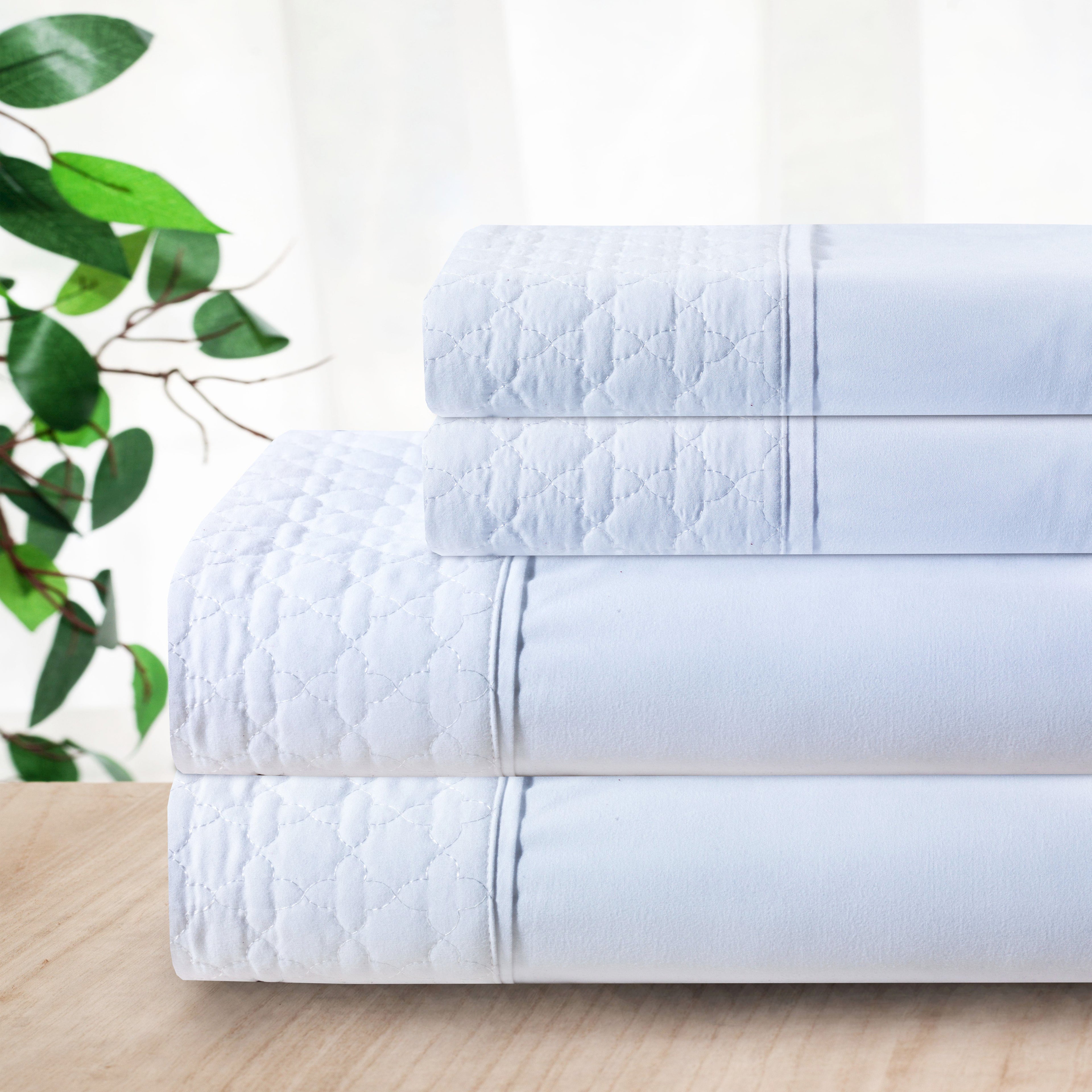 Quilted 4-Piece Sheet Set, Premium Hotel Quality