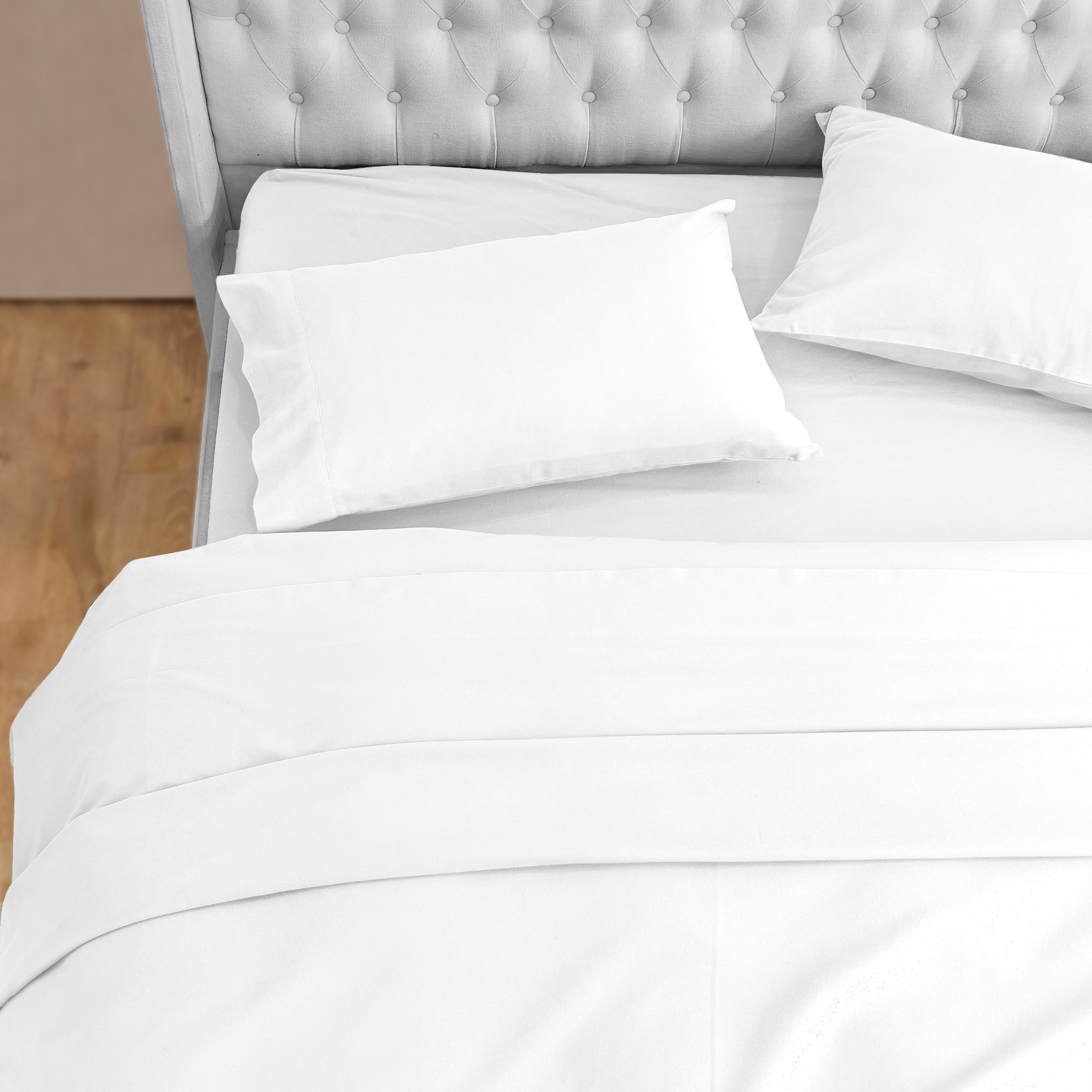 4-Piece Cotton Flannel Sheet Set - 100% Turkish Cotton