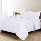 3-Piece Box Stitched Comforter & Shams - Duvet Insert with 4 Corner Tabs