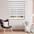Corded Zebra Blinds, Dual Layer Window Treatments Sheer Light Control