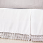 1-Piece Lace Fringe Bed Skirt - 15 inch Drop - Elevate your Bed