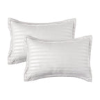 8-Piece Dobby Stripe Comforter Set - Includes 4-Piece Sheet Set with Double Sided Storage Pockets