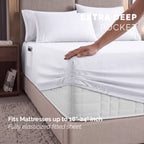 Extra deep Pocket 3 Line Embroidery, 6-Piece Sheet Set