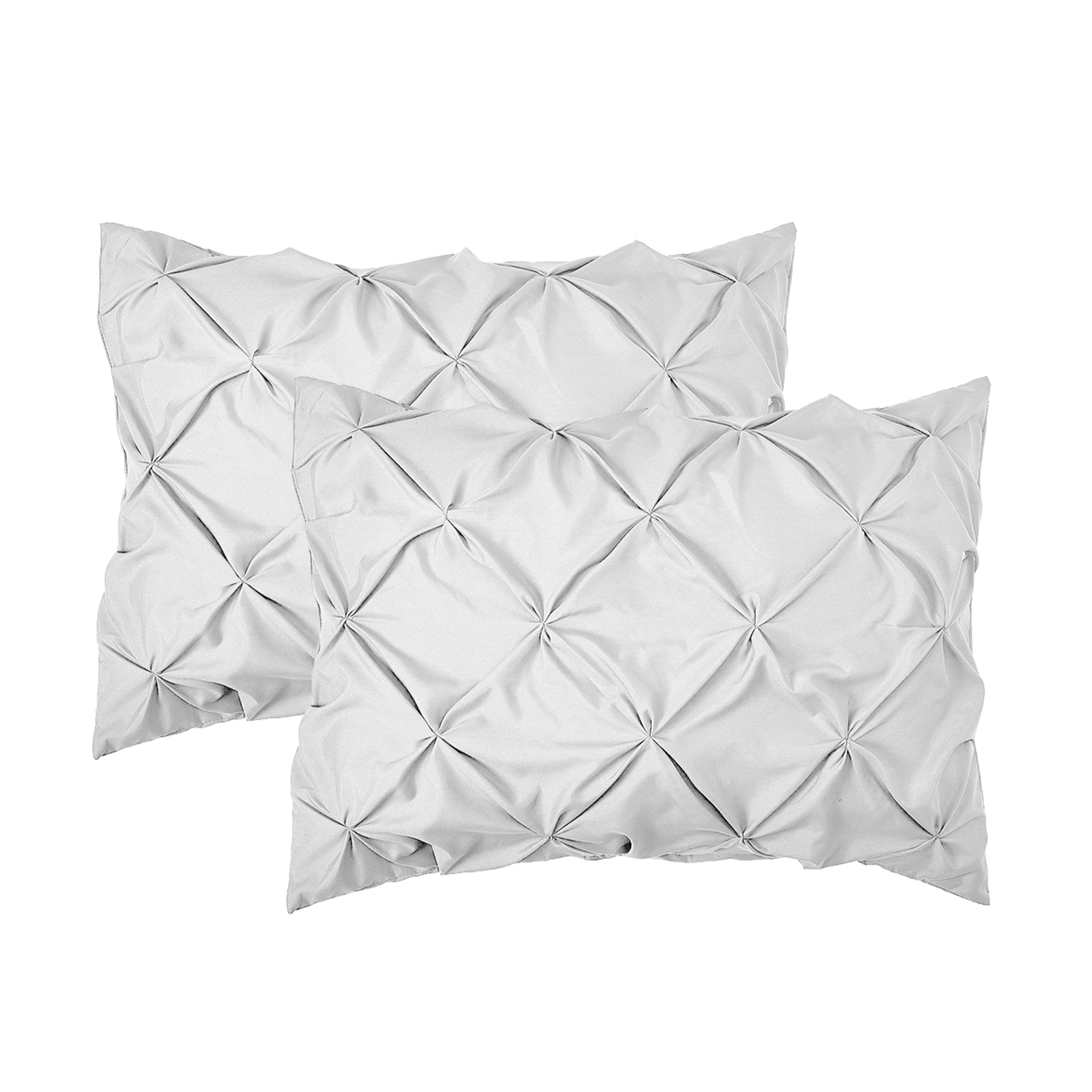 8-Piece Pintuck Pinch Pleated Comforter Set - Includes 4-Piece Sheet Set with Double Sided Storage Pockets