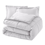 3-Piece Box Stitched Comforter & Shams - Duvet Insert with 4 Corner Tabs