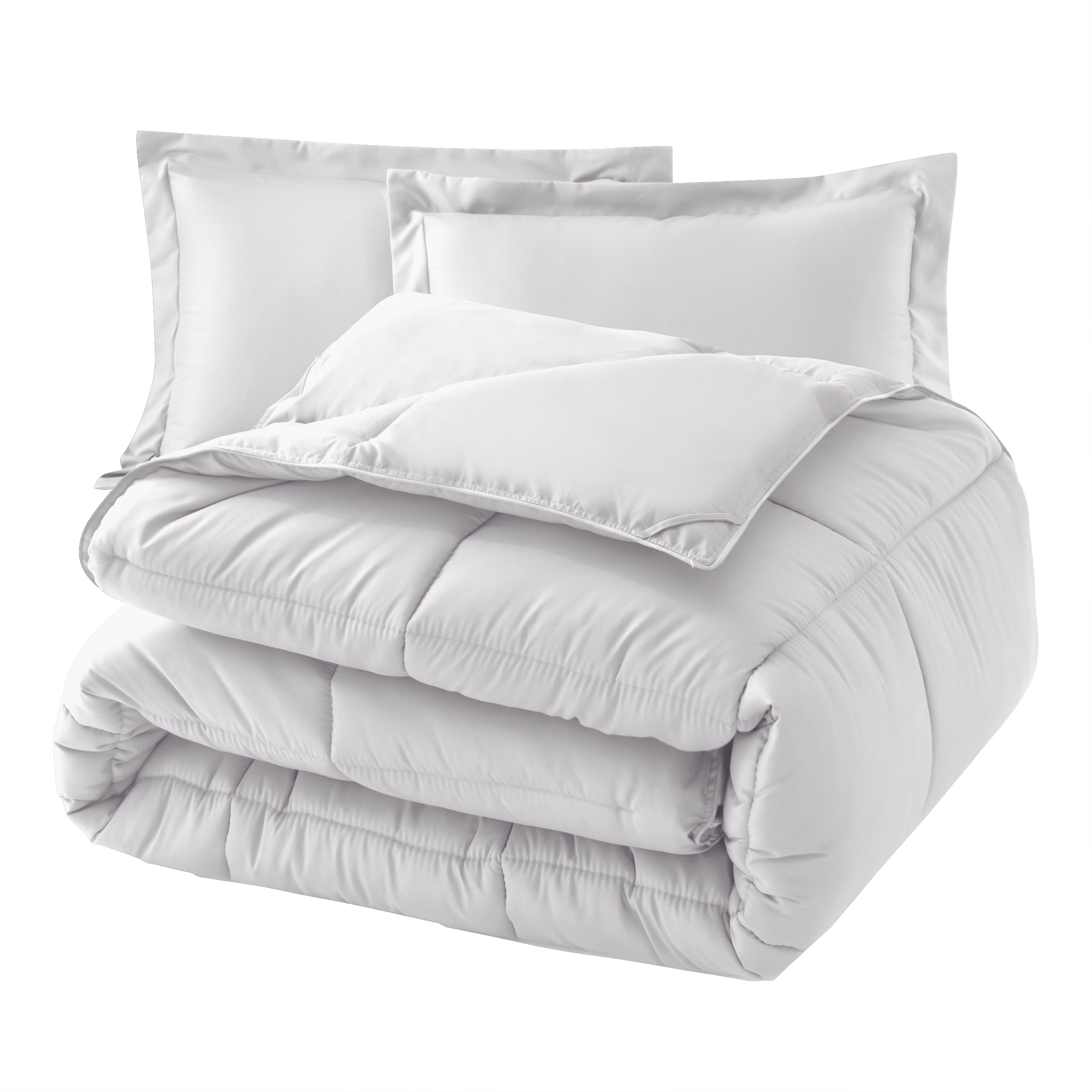 3-Piece Box Stitched Comforter & Shams - Duvet Insert with 4 Corner Tabs