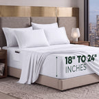 Extra deep Pocket 3 Line Embroidery, 6-Piece Sheet Set