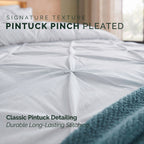 8-Piece Pintuck Pinch Pleated Comforter Set - Includes 4-Piece Sheet Set with Double Sided Storage Pockets