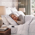 8-Piece Dobby Stripe Comforter Set - Includes 4-Piece Sheet Set with Double Sided Storage Pockets